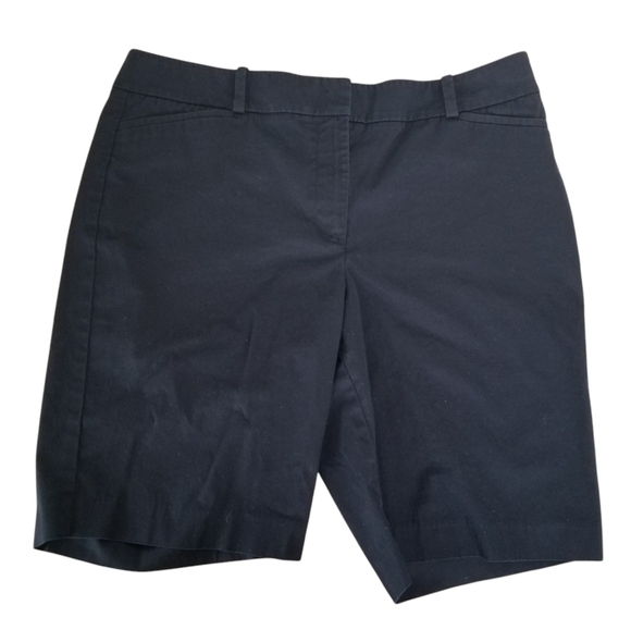 Talbots Navy Blue Cotton Chino Shorts 10 Inch Inseam Size 12 - Picture 1 of 9